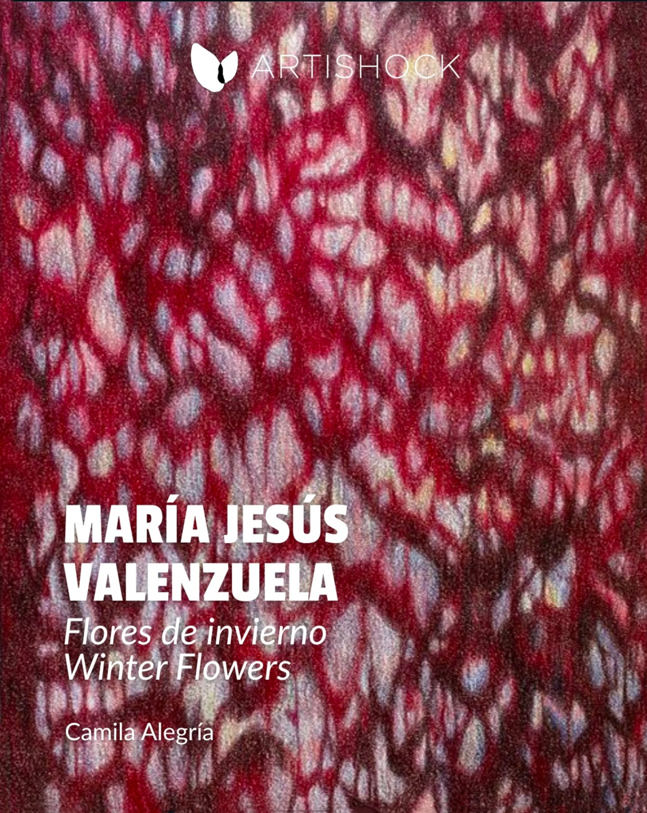 Press Publication "Winter Flowers", by María Jesús Valenzuela, and the publisher  ARTISHOCK. Artishock website. Camila Alegría text. Reescribir la Historia. Arte femenino. Artista mujer. Arte Latinoamericano. Artista chile. Arte Textil
