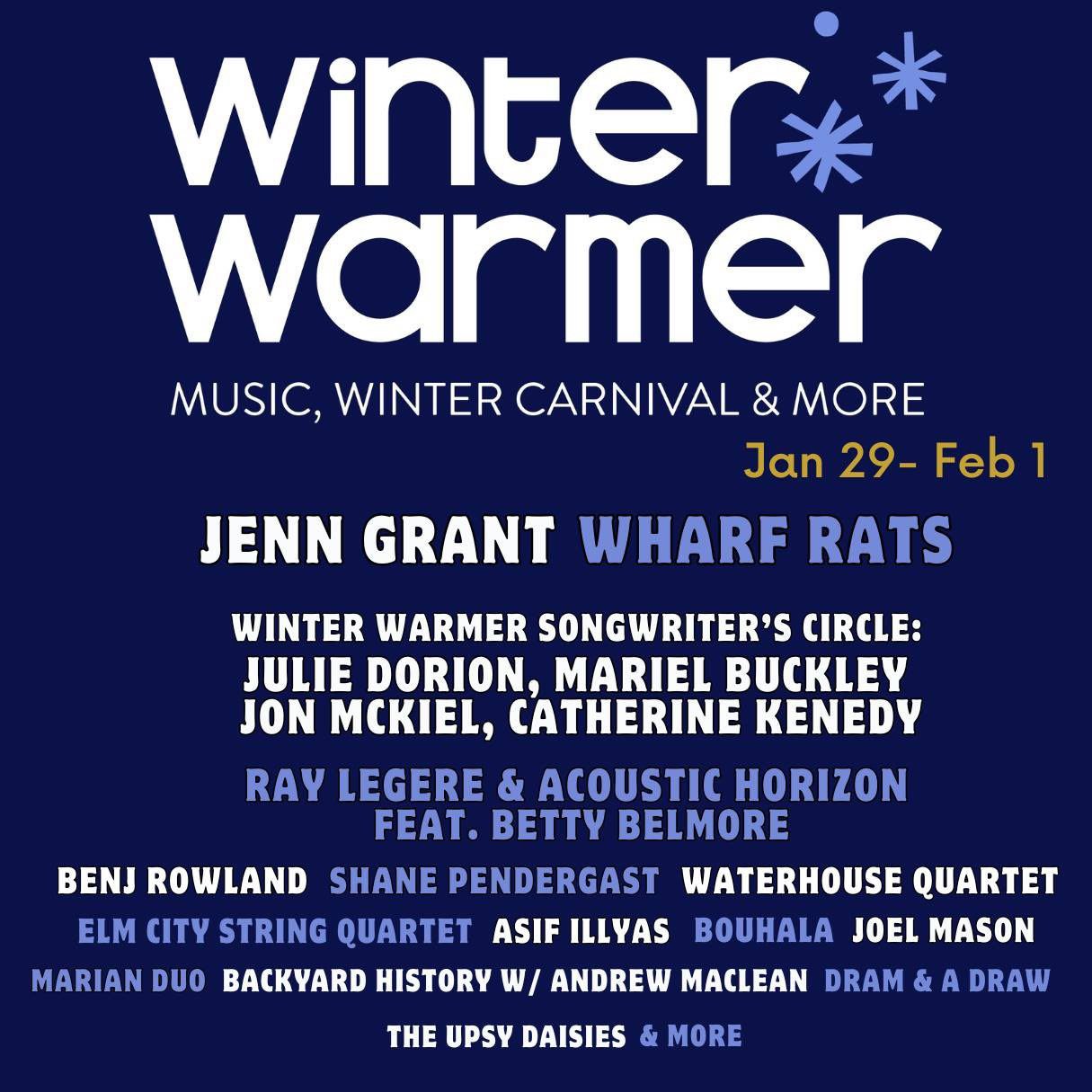 We&rsquo;re so excited to be presenting lots of great music in the first half of 2026, all leading up to Paddlefest&rsquo;s 30th anniversary celebrations in May! 

Jan 29th - Feb 1st
Winter Warmer Festival 2026

Feb 8th
A Tribute to Ella Fitzgerald w