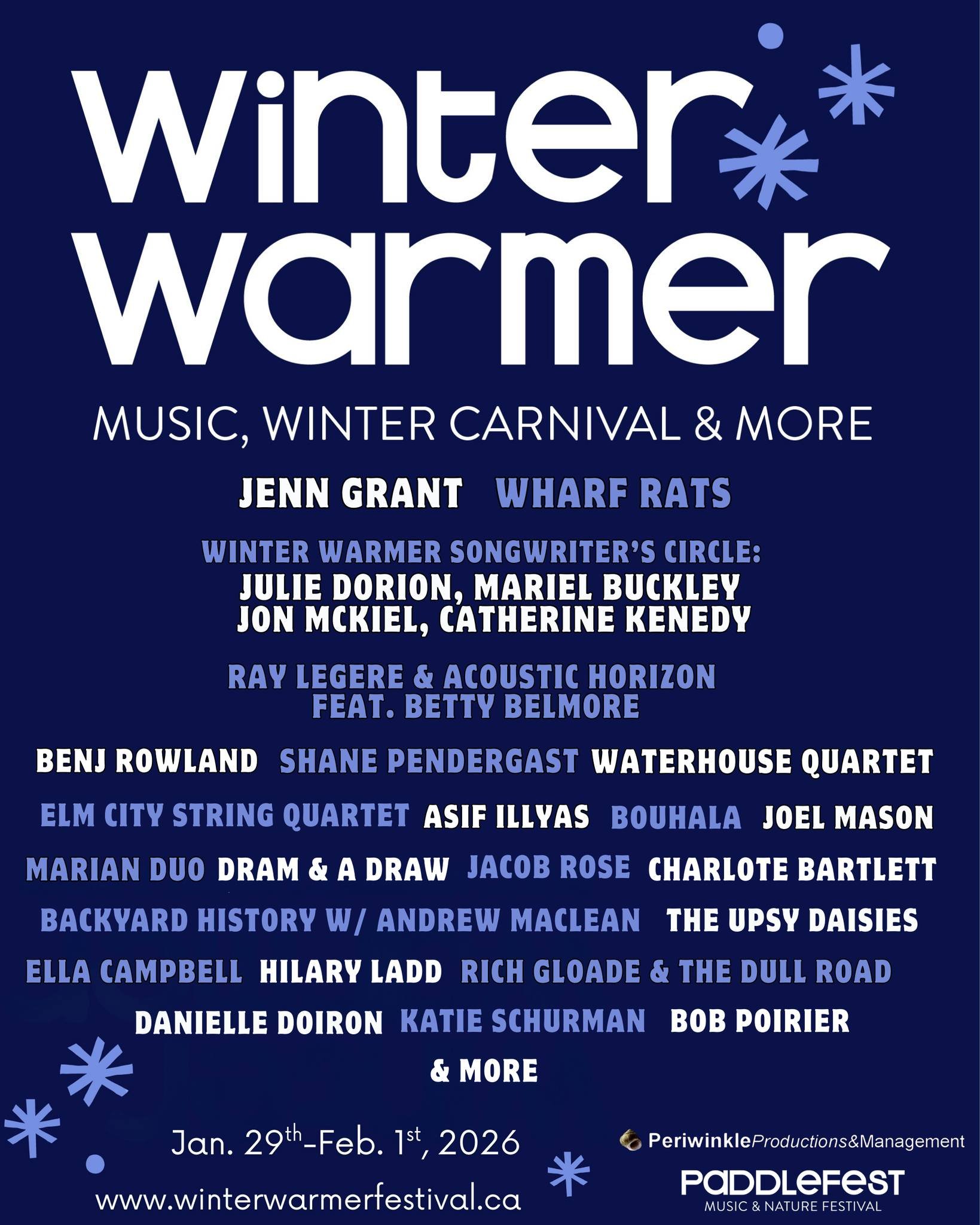 Winter Warmer Festival is here! Tons of great music, art and winter carnival fun happening across St. Andrews all weekend! 

Hope you'll get out and take in some of the fun! 

Full schedule &amp; tickets at www.winterwarmer.ca