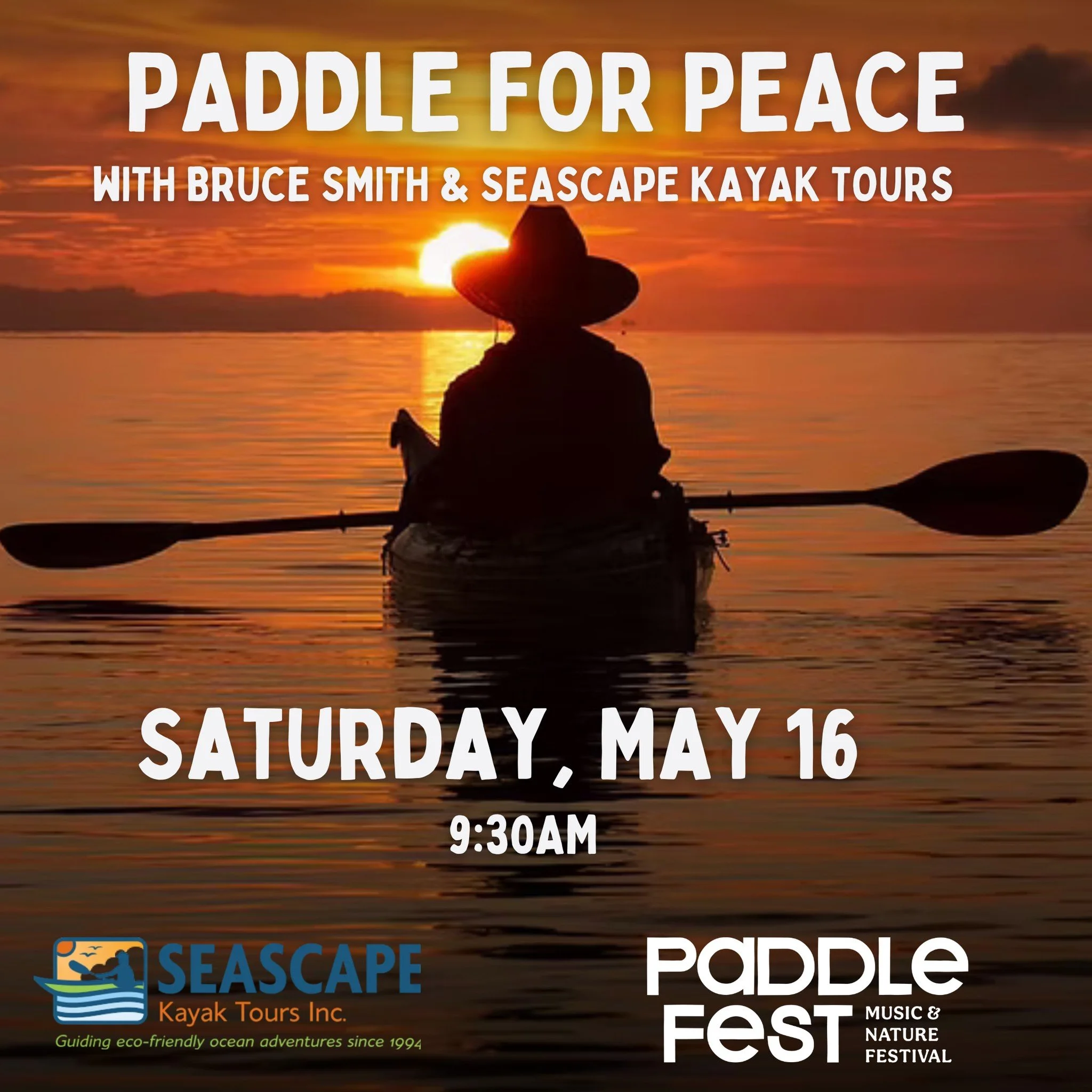 On Saturday May 16th join Paddlefest founder Bruce Smith and Seascape Kayak Tours for the Paddle For Peace, a group kayak around Navy Island and the St. Andrews harbour front. The Paddle For Peace will celebrate of the Bay of Fundy and highlight the 