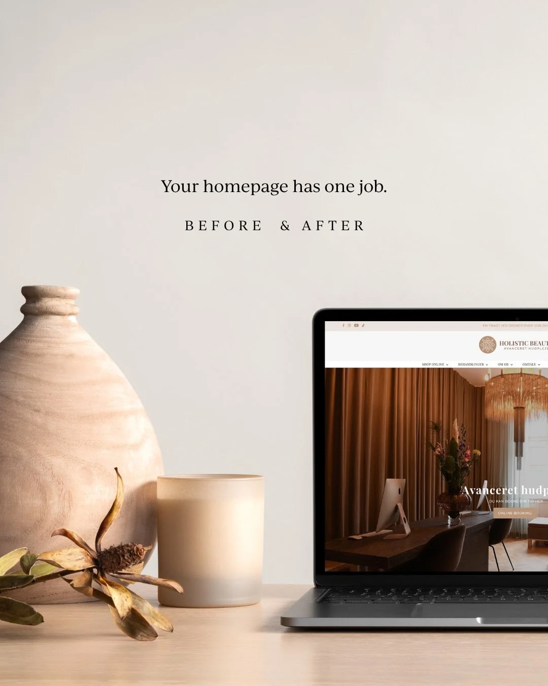 Your homepage has one job.
Not five. Not twelve. One.

It should tell your ideal client exactly who you are, what you do, and where to go next.

The moment you add a second competing message, you&rsquo;ve lost clarity. And clarity is what converts.

