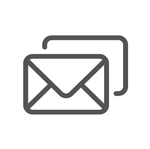 Icon of an envelope with a sheet of paper behind it, representing email or messaging.