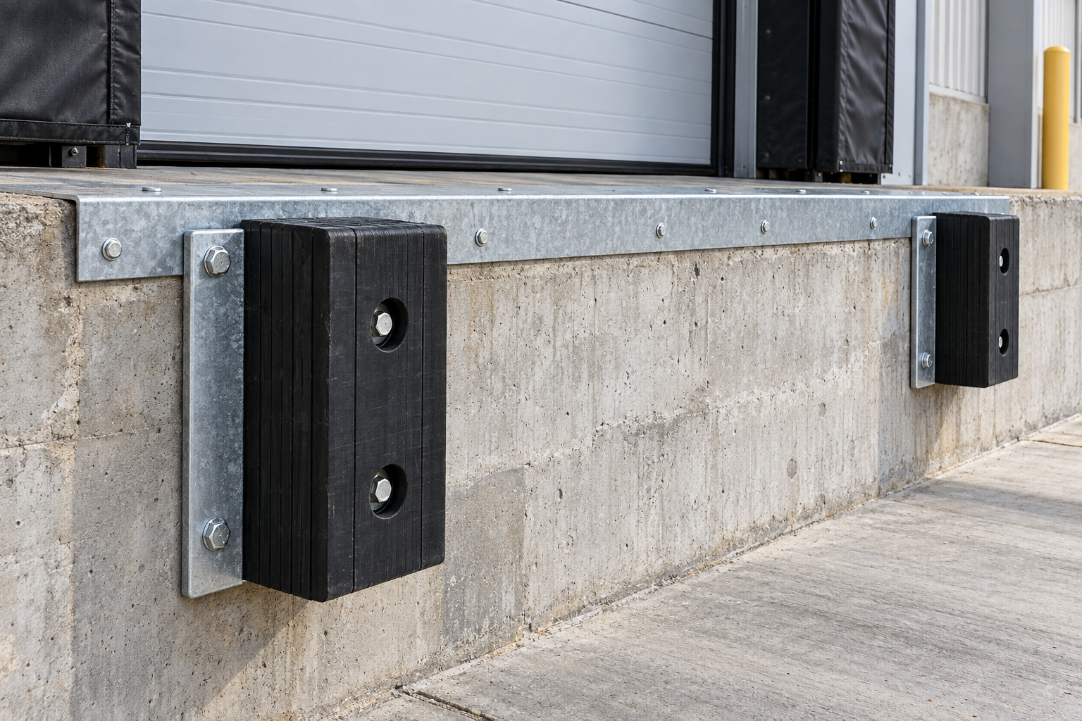 New dock bumpers and steel edge angle