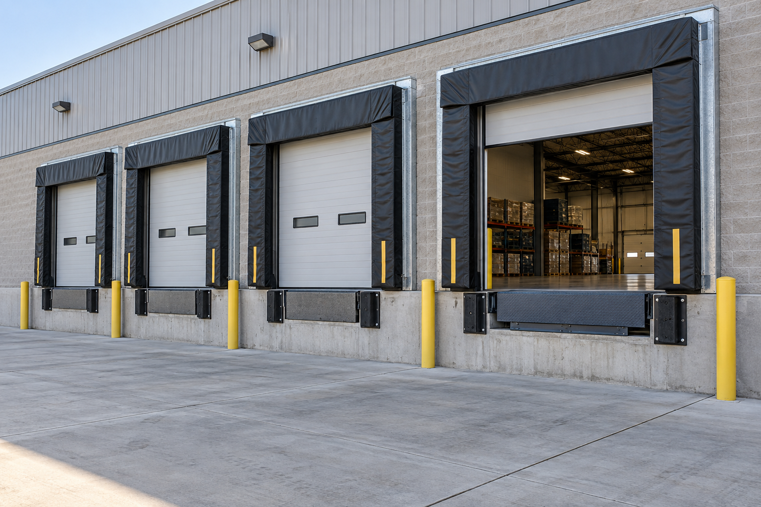 Warehouse loading dock doors after upgrades