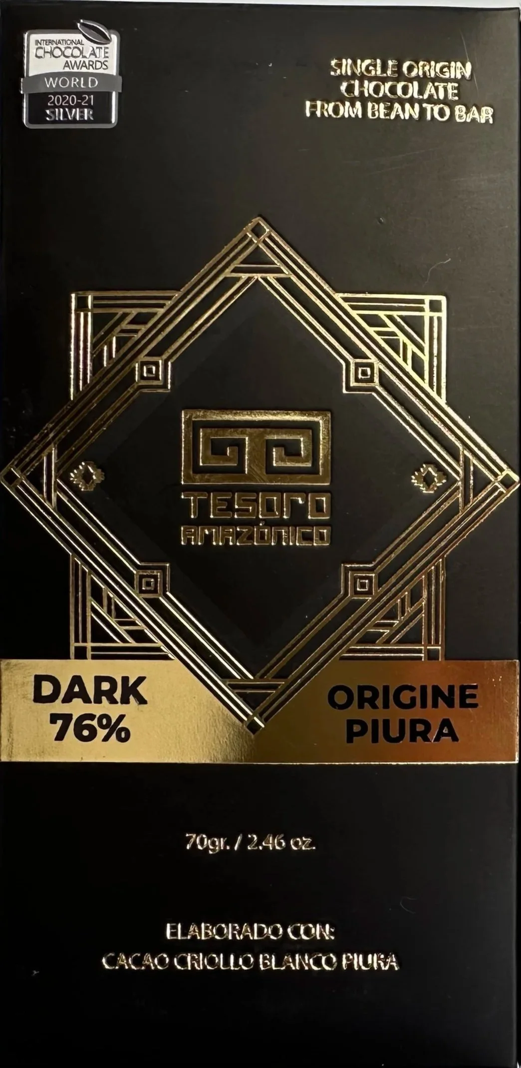 Piura 76% Chocolate Bar - Single Origin Peruvian Dark Chocolate