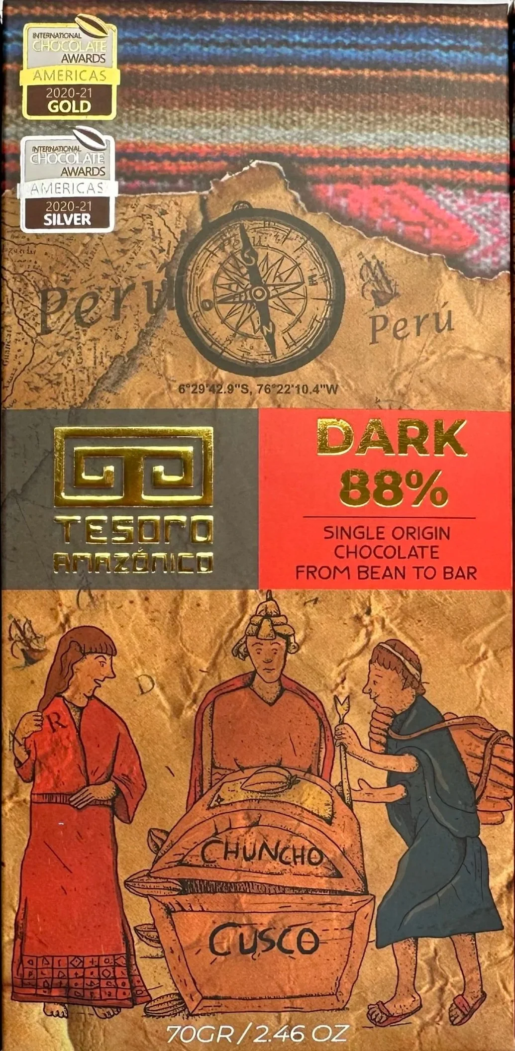 Cuzco 88% Chocolate Bar - Single Origin Peruvian Dark Chocolate