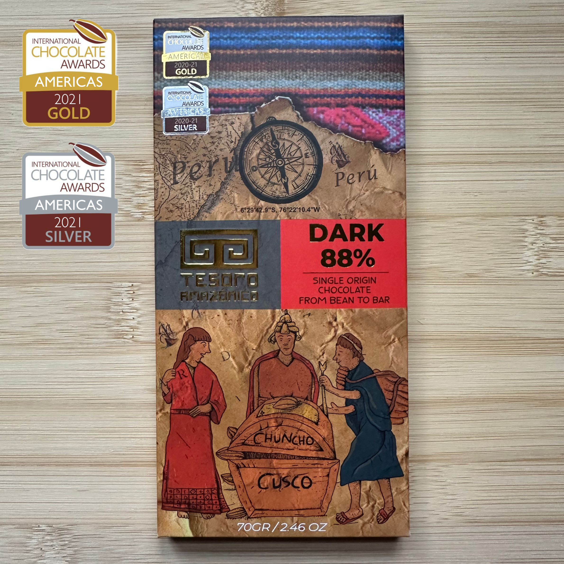 Cuzco 88% Chocolate Bar - Single Origin Peruvian Dark Chocolate