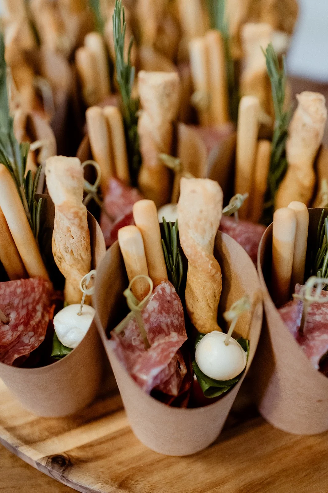 Mezze cones from catering at The Hide wedding venue, Sheffield.