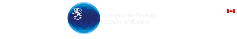 The logos of Business Finland, the Ministry for Foreign Affairs of Finland, and Canada.