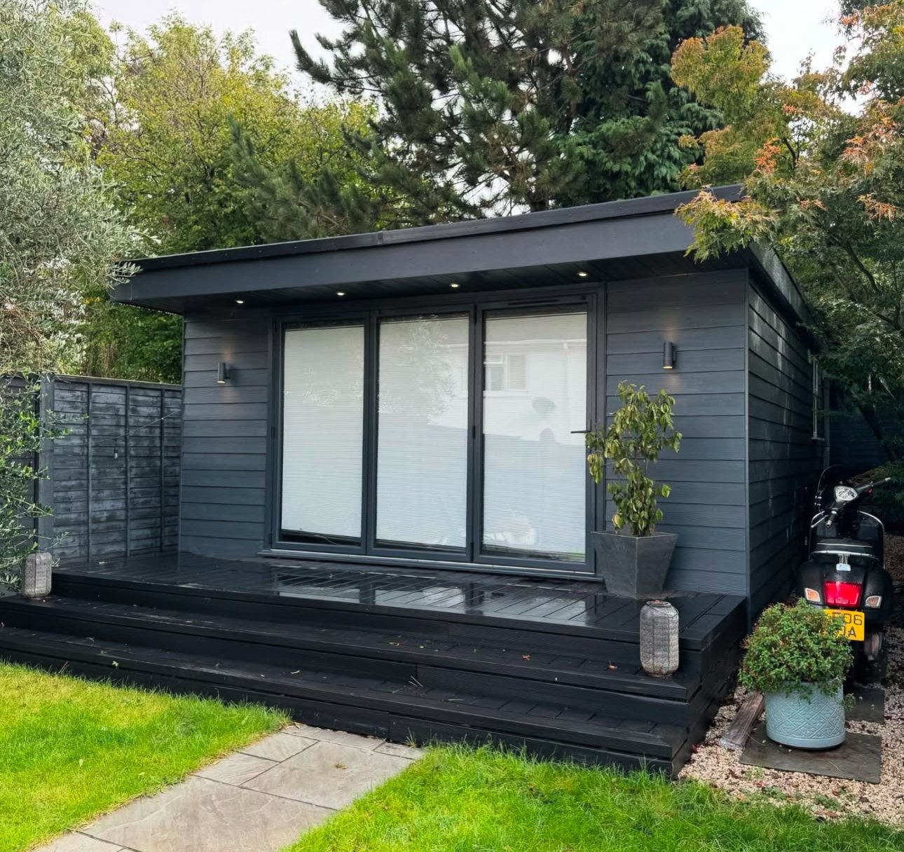 One of our luxury garden rooms with composite decking.