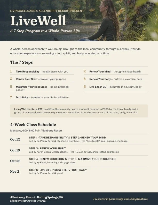 LiveWell- A 7 step program presented by LivingWell and Allenberry Resort