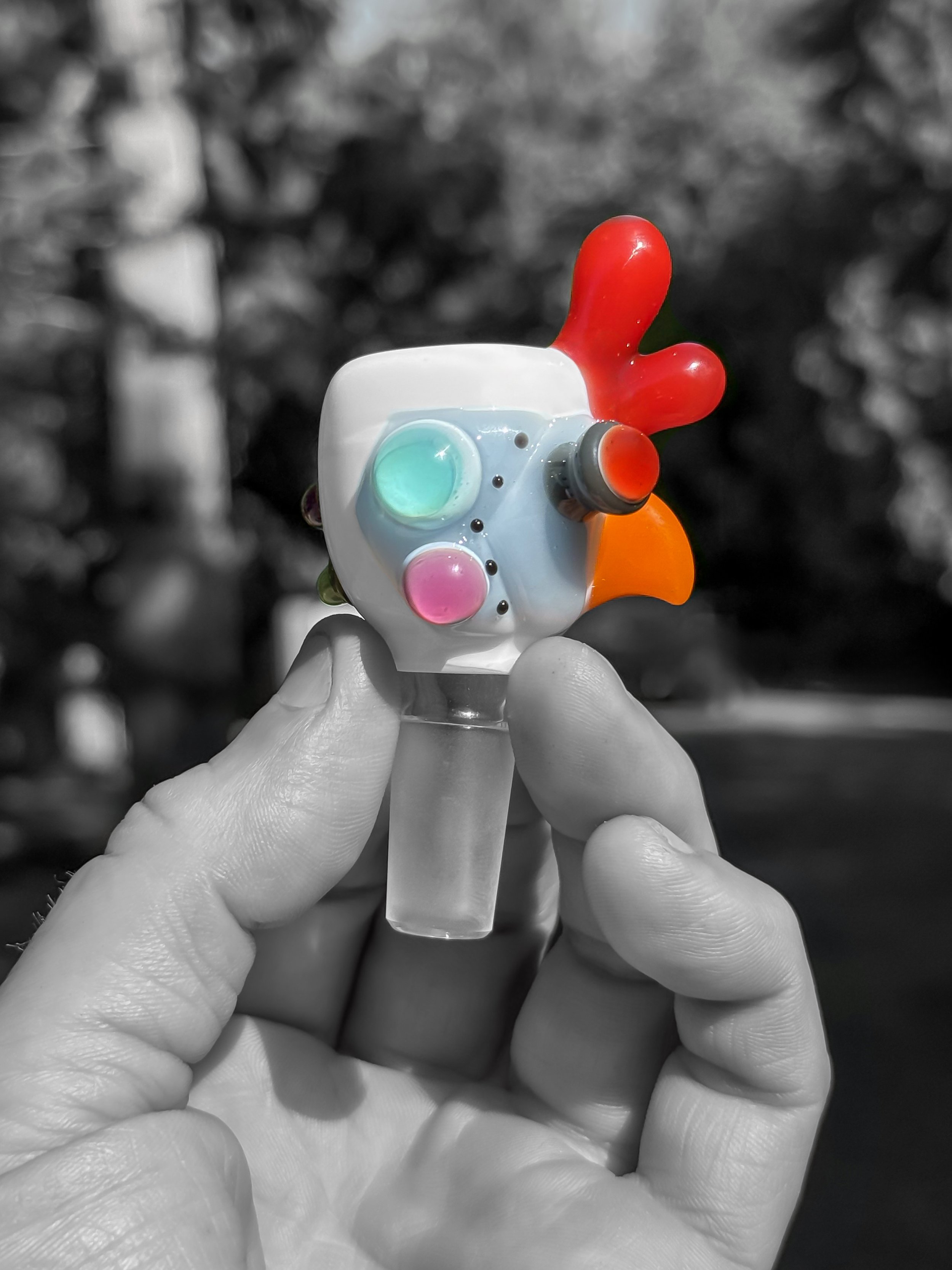 J Smart Glass Slides Robot Chicken 14mm joint slide 4 hole screen lotus white metaterania karmaline lava slime left.jpg