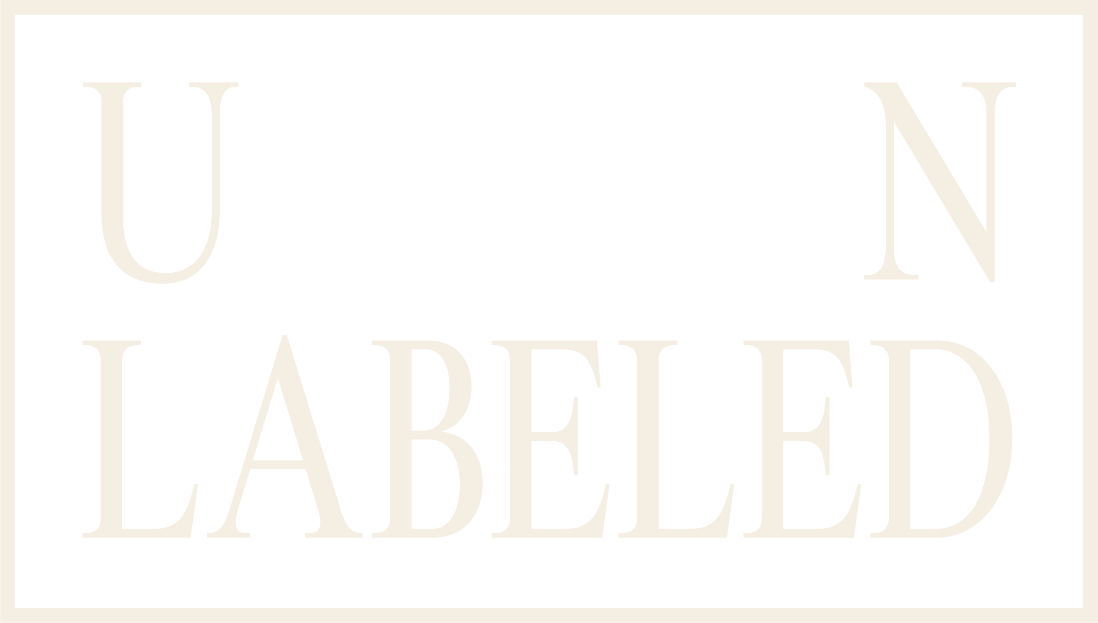 The word "UNLABELED" in large white capital letters on a black background.
