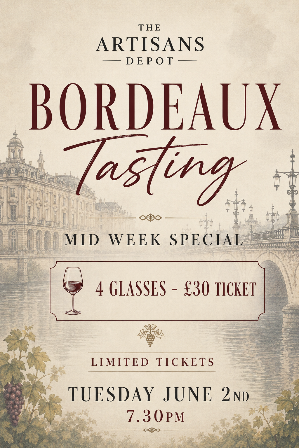 Bordeaux Wine Tasting - mi d week special