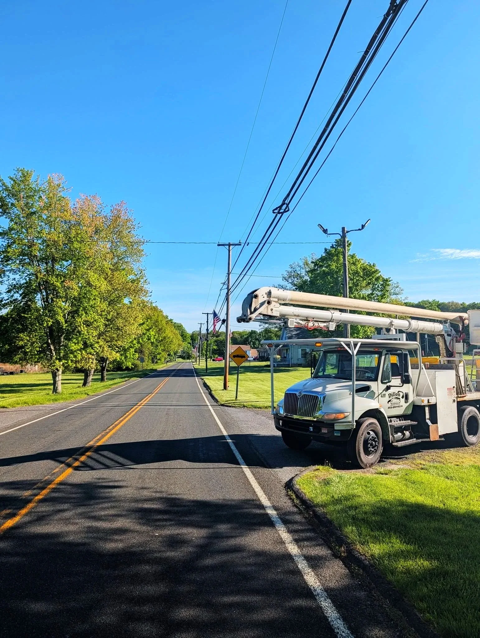 A Dillon's crane Truck by a road way
