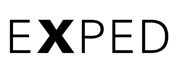 The word 'EXPED' written in black outlined text on a white background.