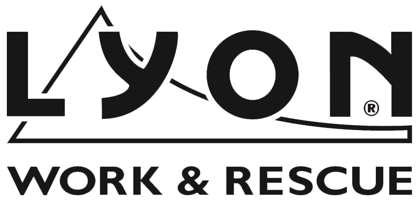 Lyon Work & Rescue logo in black and white