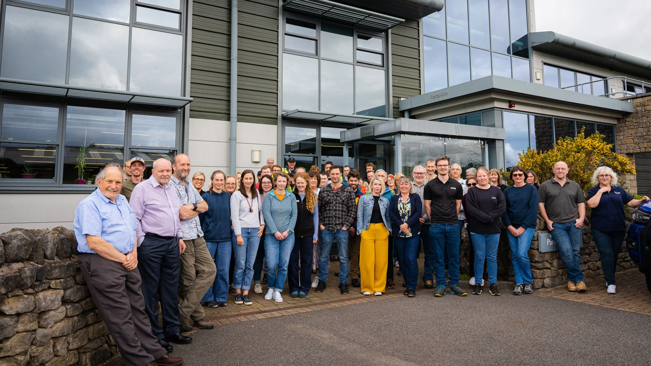 Lyon Equipment staff outside entrance