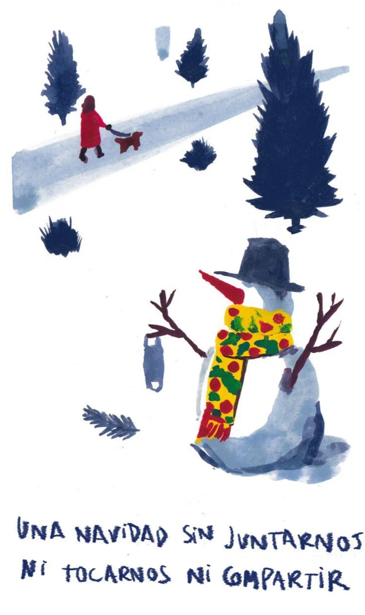 A Christmas without joining together or touching each other or sharing