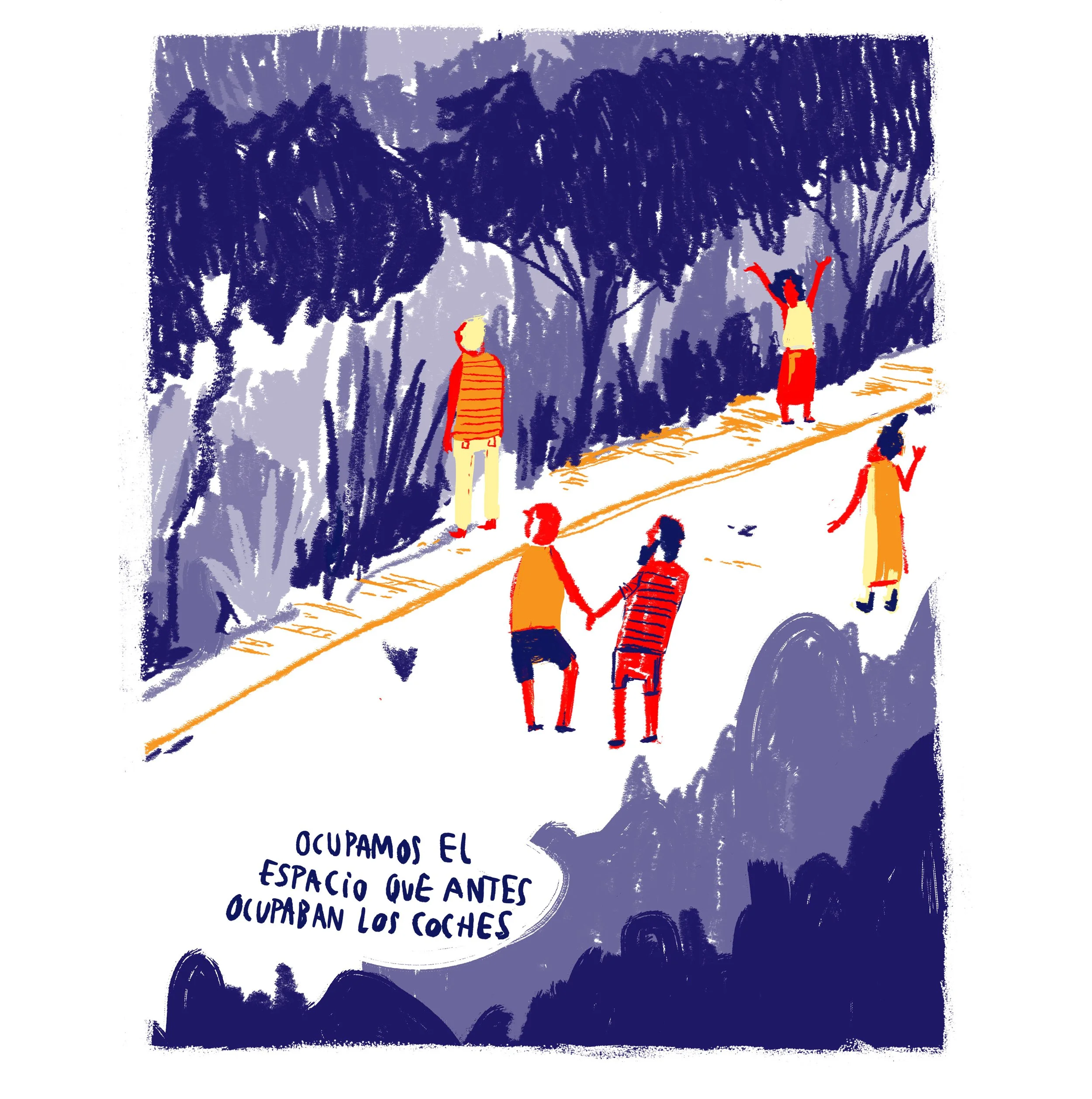 
Taking up spaces that used to be for cars