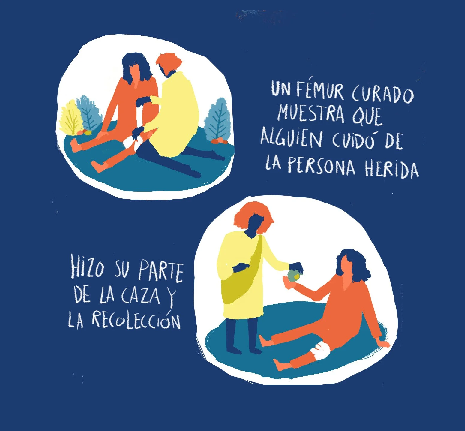 A healed femur shows that somebody took care of the wounded person.
They did they part from the hunting and the recolection 