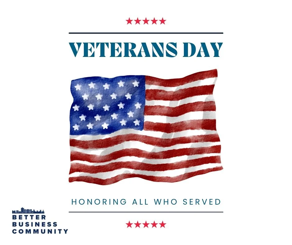 Behind every business, every family, every thriving community, there are veterans whose courage and sacrifice made it possible.

Today, we honor you.
Thank you for your service, your example, and your continued impact on our communities. 

#VeteransD