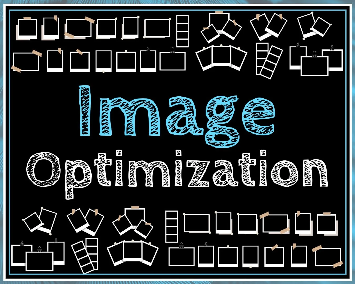 Graphic to depict SEO Image Optimization with polaroid images