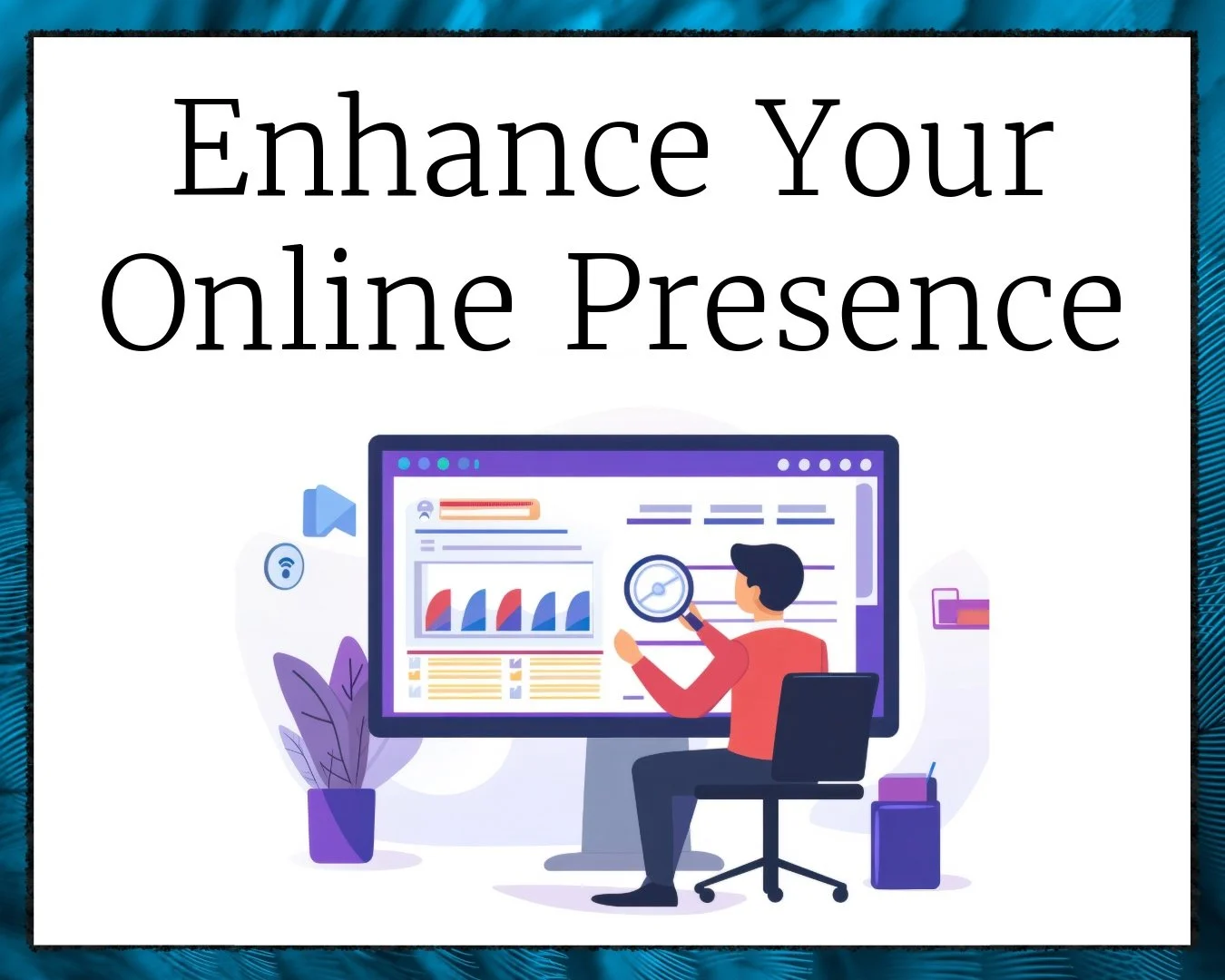 A graphic expressing the need for creatives to enhance their online presence for their businesses