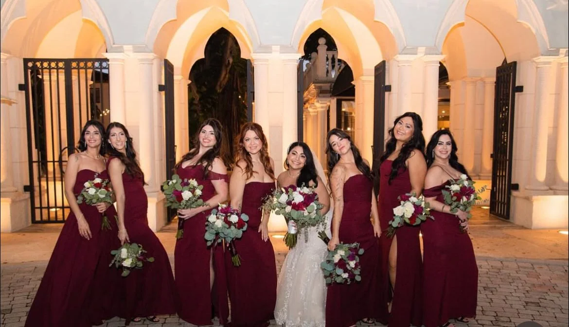 Makeup on all of these beauties for Ariana Sanzeri's Wedding day!