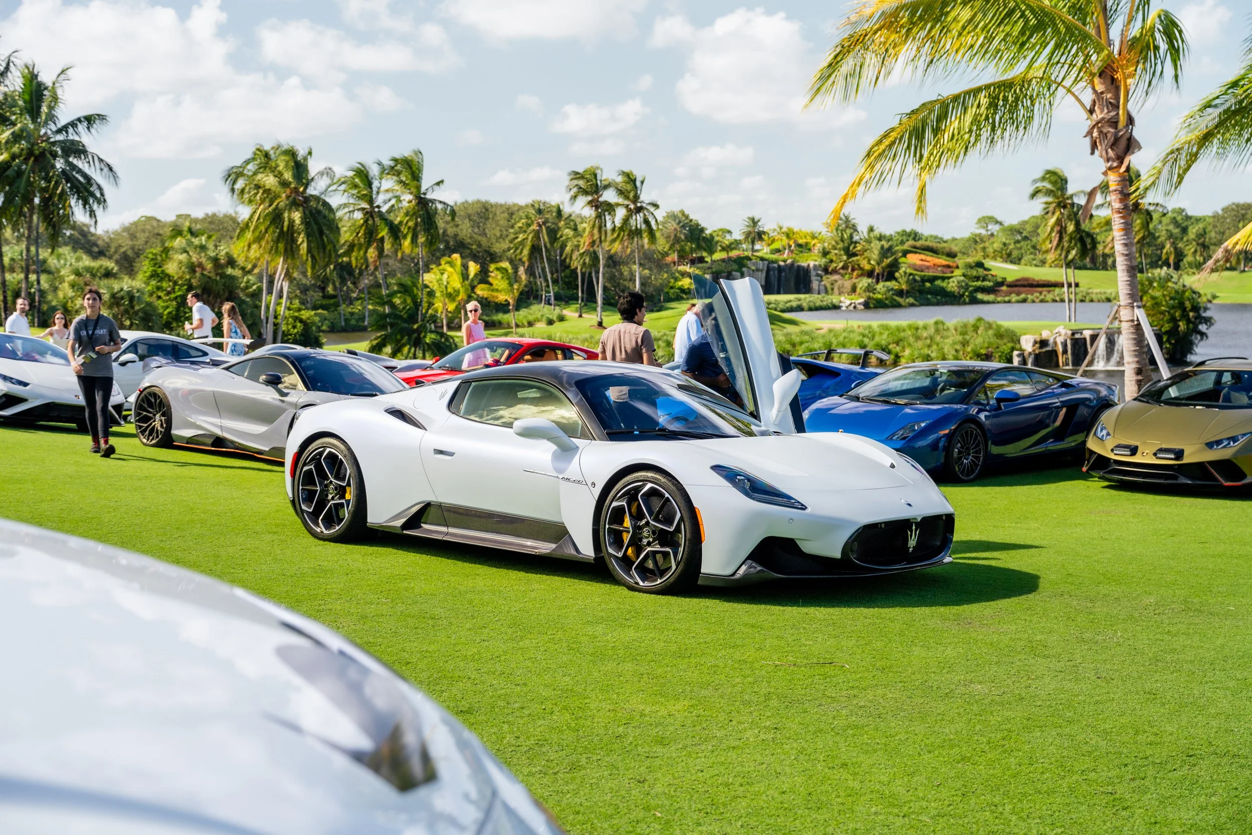 Supercar Brunch at Trump Internationa - November 2024 - Event photo of show cars and spectators.