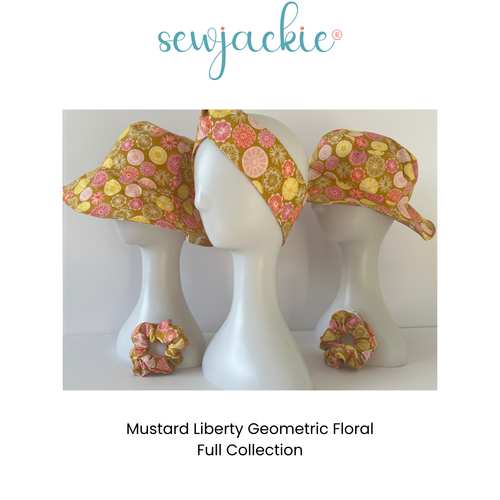 Liberty Mustard Geometric Floral Collection