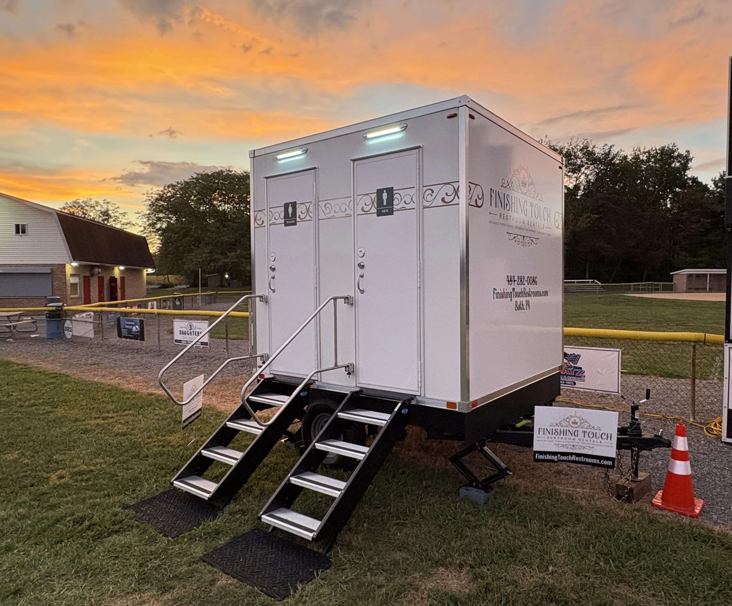 Finishing Touches Restroom Trailers Two Person Luxury Mobile Restroom Trailer