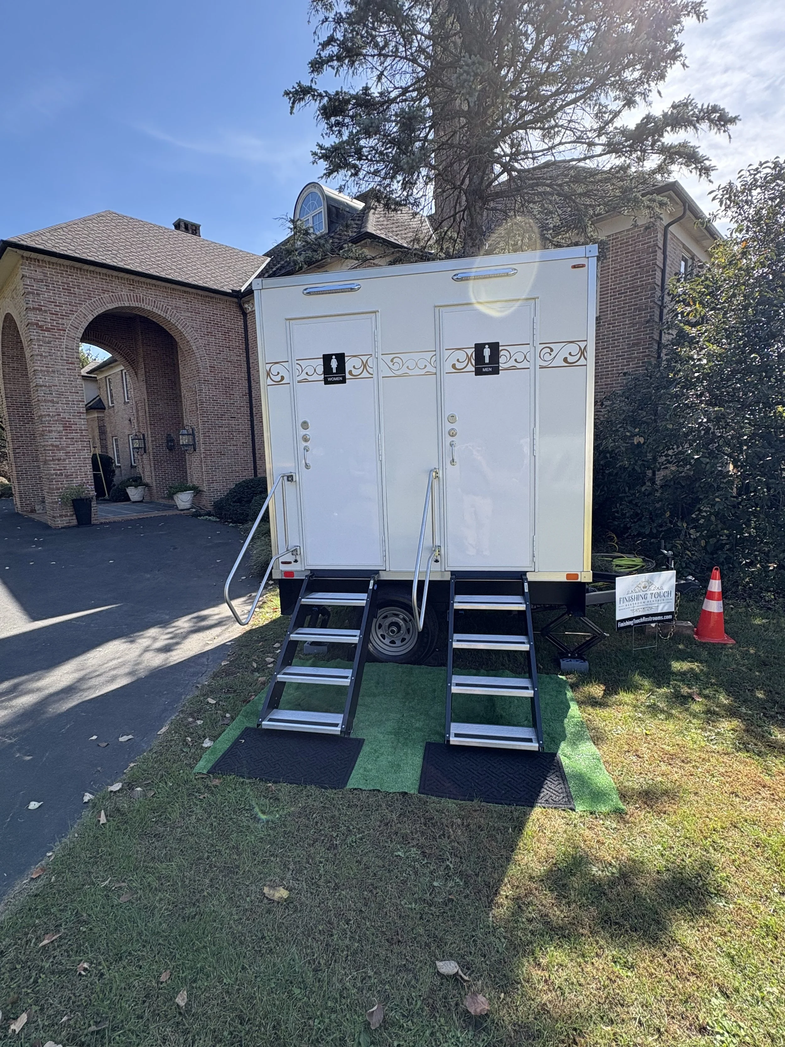 Finishing Touches Restroom Trailers Two Person Luxury Mobile Restroom Trailer