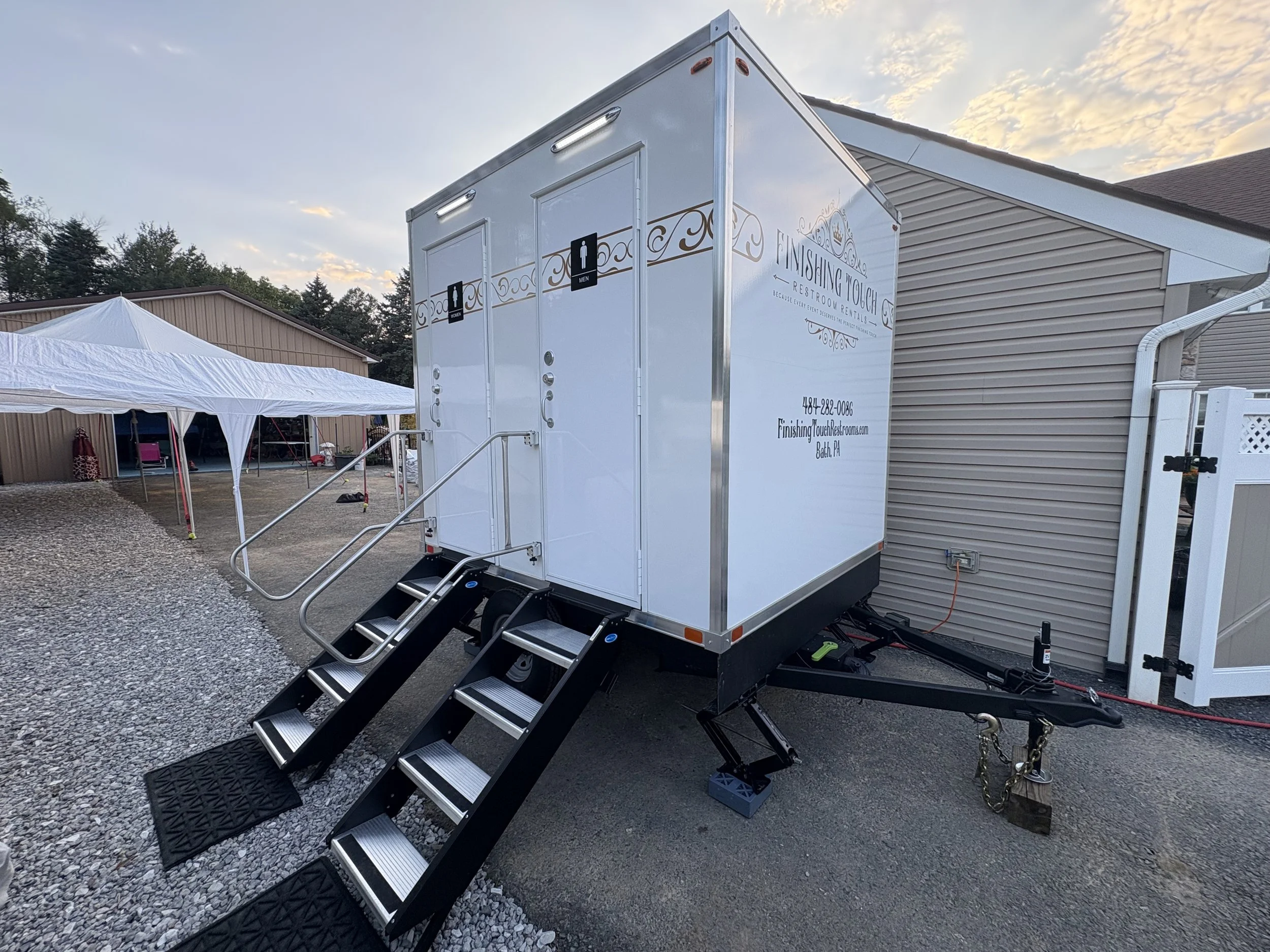 Finishing Touches Restroom Trailers Two Person Luxury Mobile Restroom Trailer
