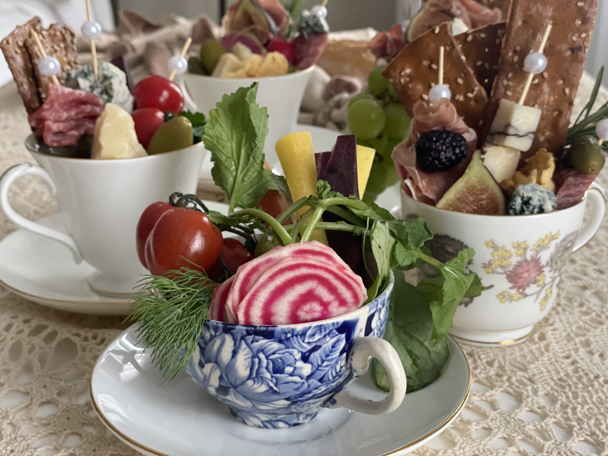Tea Cup Charcuterie - SO CUTE!
