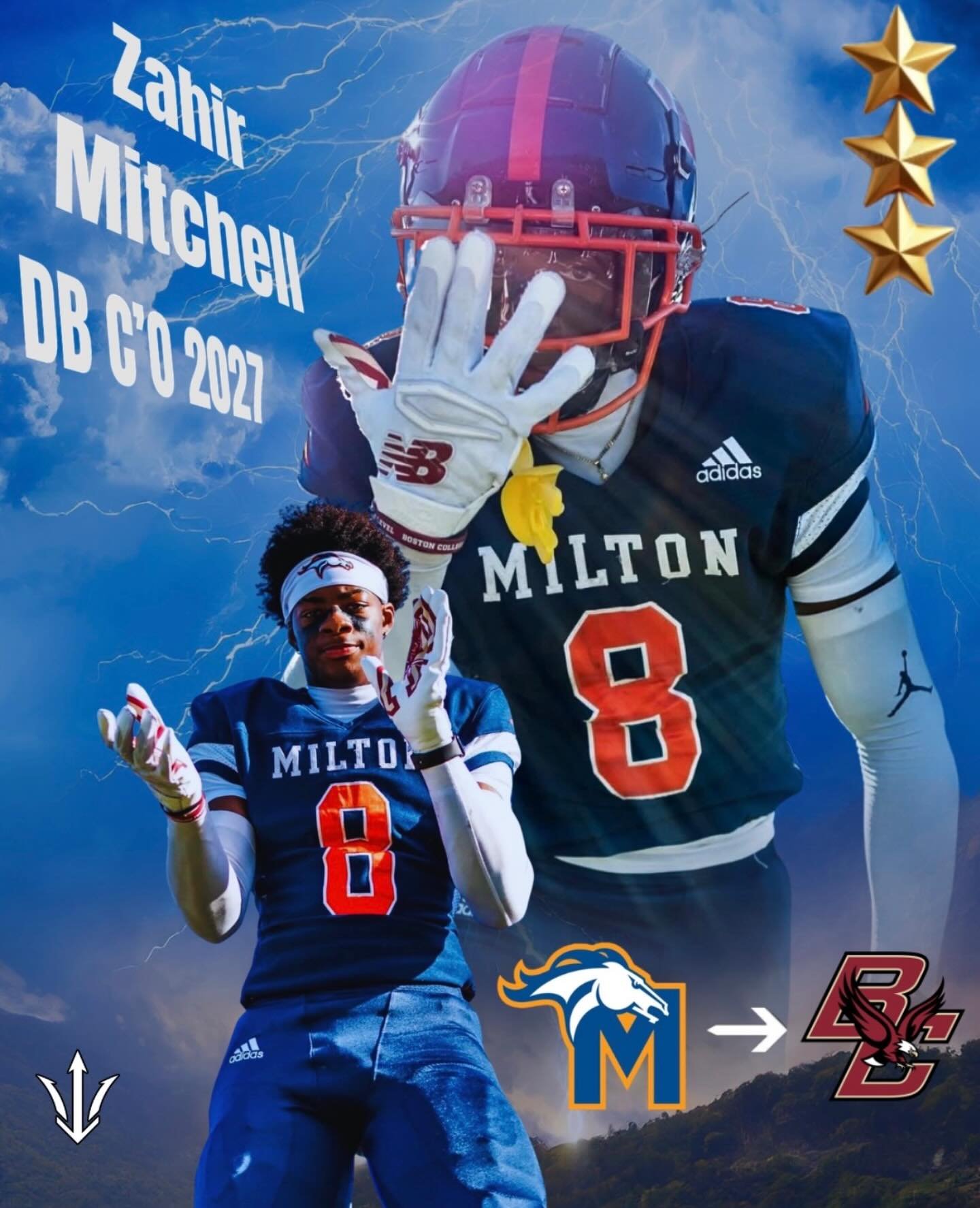Prep Player Spotlight: Zahir Mitchell ⭐️⭐️⭐️

Milton&rsquo;s got a special one. 
Zahir Mitchell has been putting in the work and turning heads, and now the next stop is Boston College.

Every season the game slows down for him: recognizing routes, bi