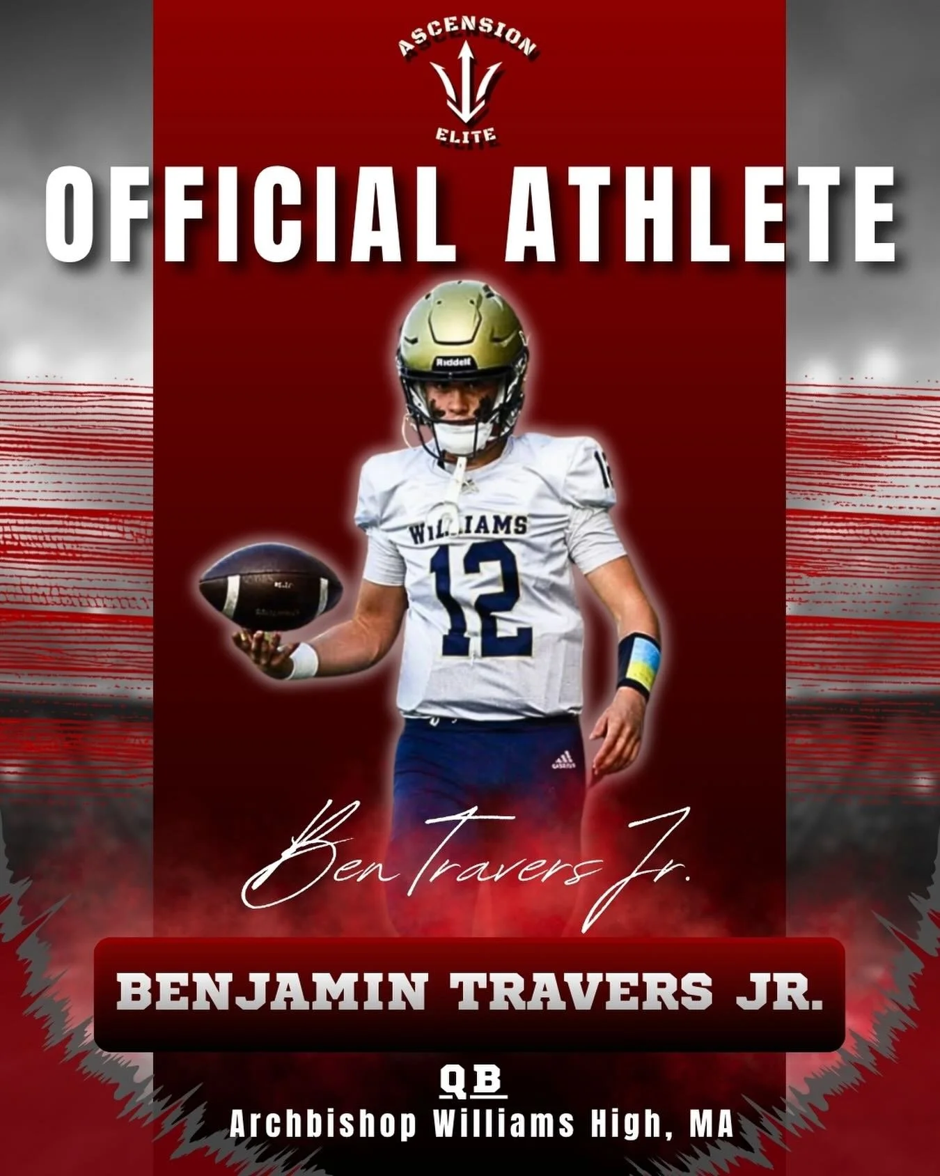 🔥 OFFICIALLY LOCKED IN: Benjamin Travers Jr. is ready to lead at the Ascension Elite Showcase!

The Archbishop Williams (MA) QB brings composure, arm strength, and leadership to every snap. A field general who thrives when the pressure is on.

📅 Ma