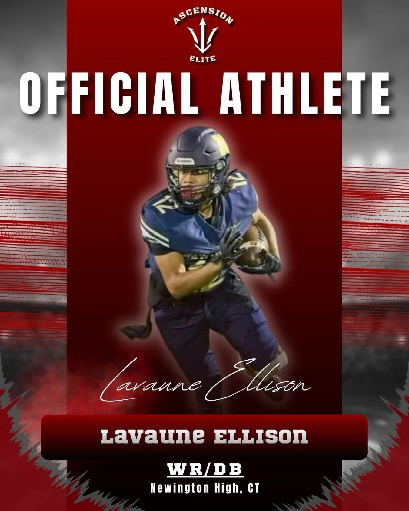 🔥 OFFICIALLY LOCKED IN: LAVAUNE ELLISON 🔥

An explosive athlete is headed to the Ascension Elite Showcase!

Lavaune Ellison from Newington High School (CT) brings speed, athleticism, and playmaking ability at WR/DB. A versatile competitor ready to 