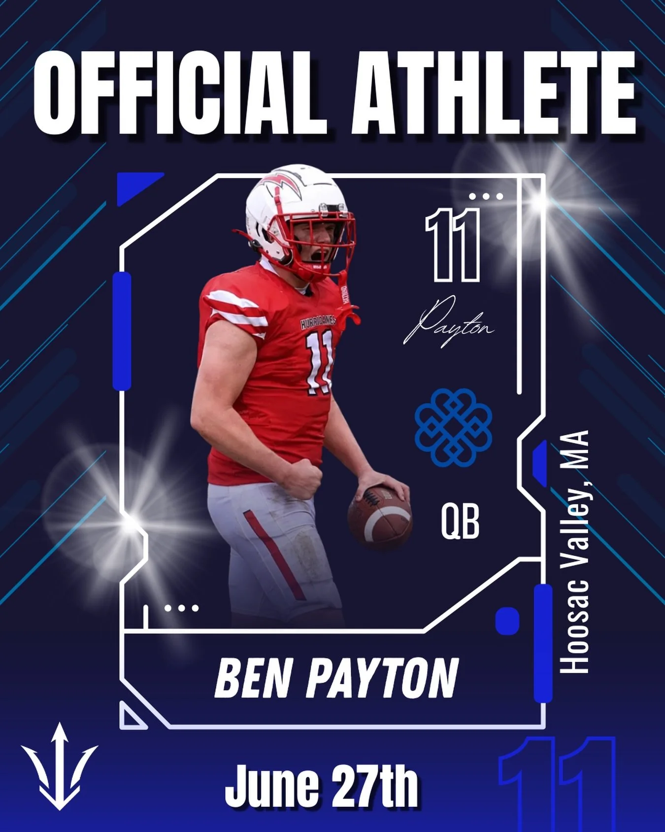 🔱 WELCOME BACK, BEN PAYTON. 🔱

We&rsquo;re excited to officially welcome Ben Payton (QB, Hoosac Valley High School) back for Camp Two of the Ascension Elite Football Camp on June 27th.

Ben is a competitor who brings toughness, leadership, and conf