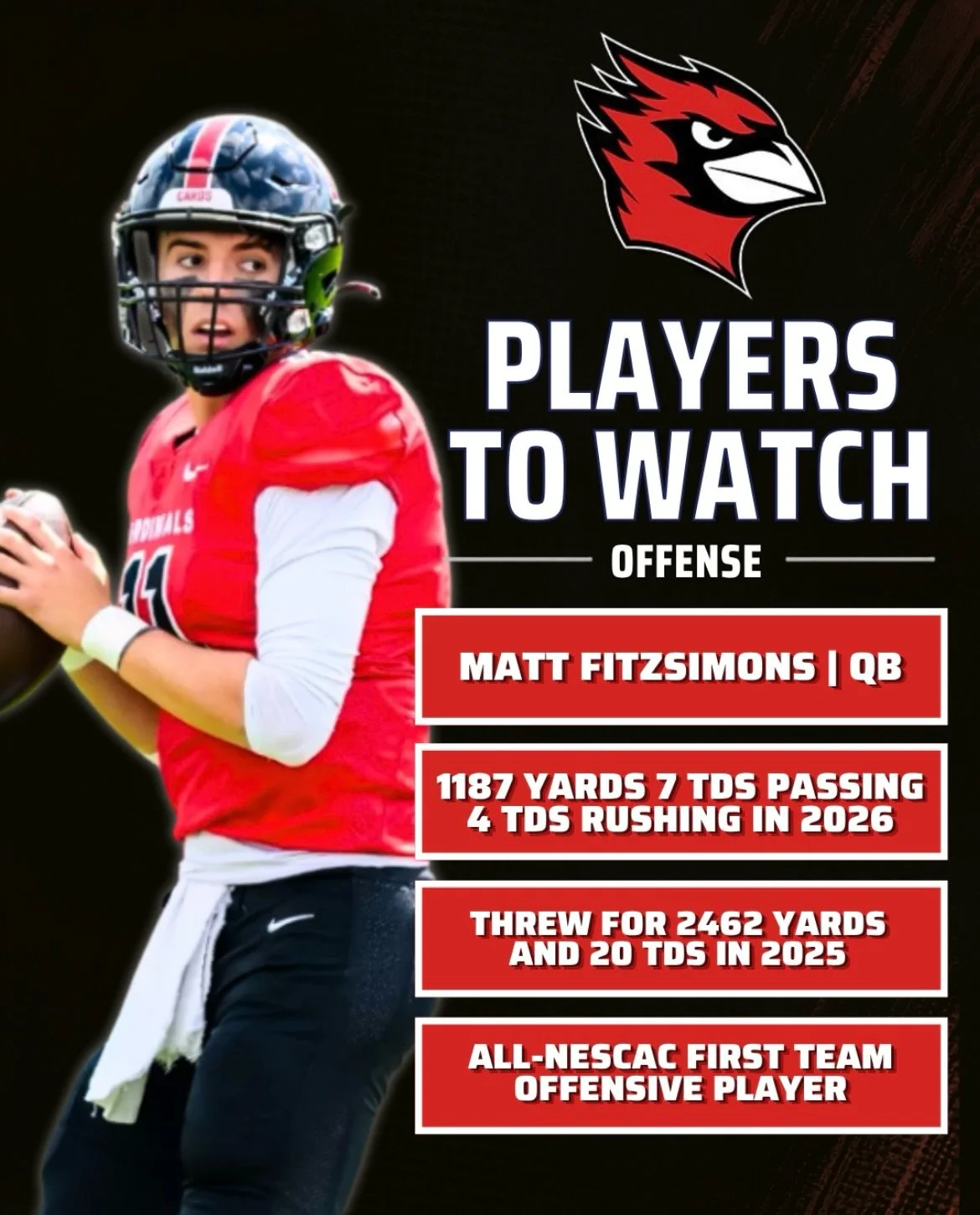 Wesleyan University Players to Watch 👀

The reigning NESCAC champs are ready to rock! The 4-0 Cardinals look to tack on another win this week in their homecoming game. We&rsquo;re JUICED to see these guys in action this weekend. 

AEFT EP8: Bates vs