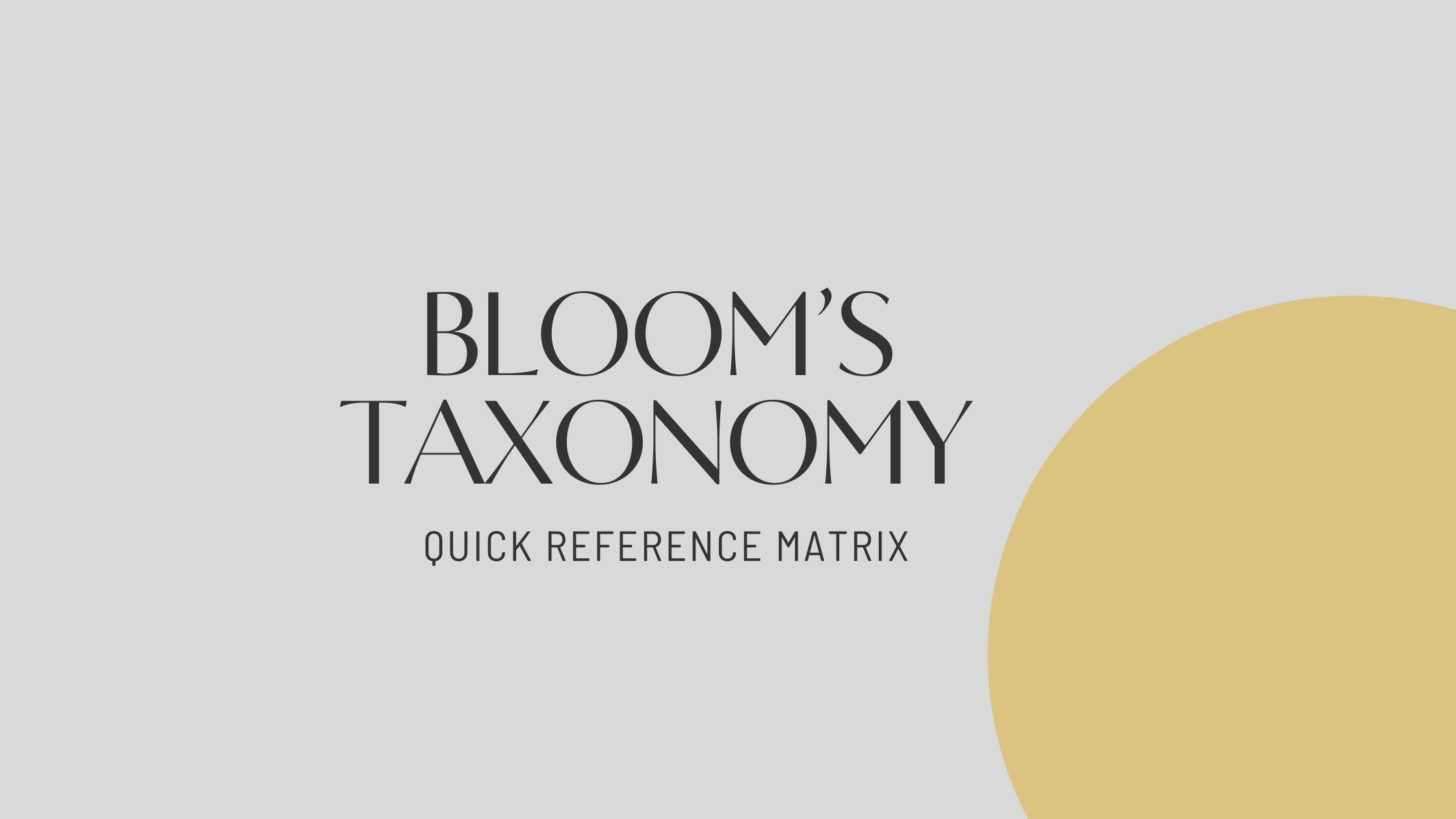Bloom’s Taxonomy & Technology Integration