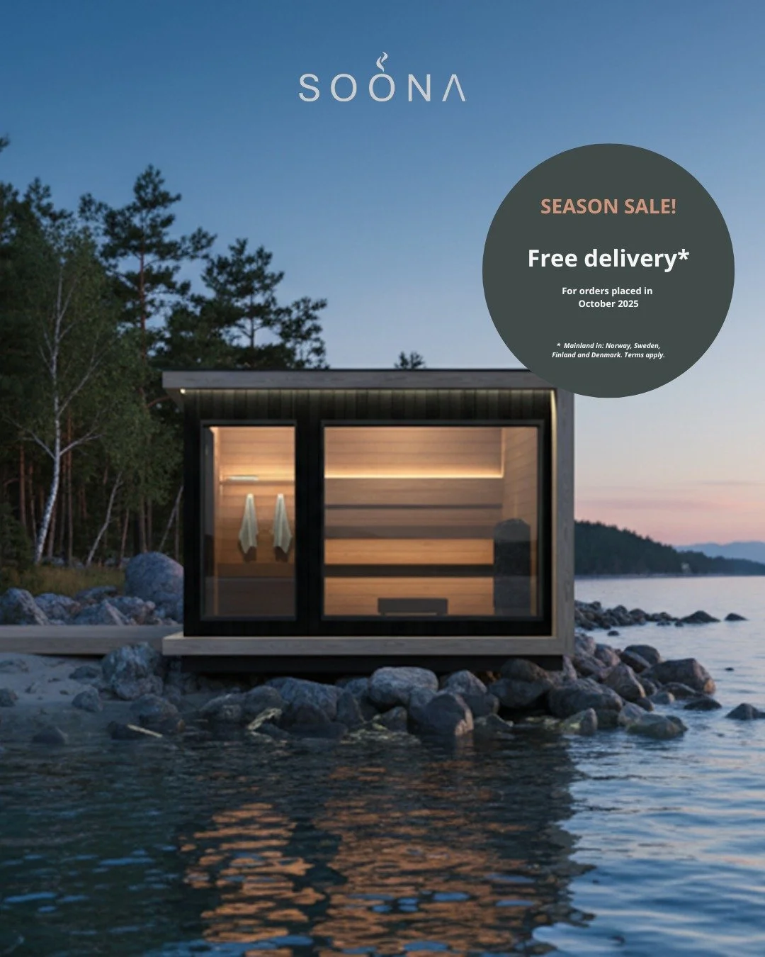 Time to order your Soona for the winter season - now without delivery cost!💯 Go check out our collection, link in bio!🔥
.
.
.
#SaunaFromFinland
#OutdoorSauna
#GardenSauna
#Sauna
#Bastu
#Soona
#SaunaLife
#SaunaTime
#SaunaExperience
#SaunaVibes
#Swea
