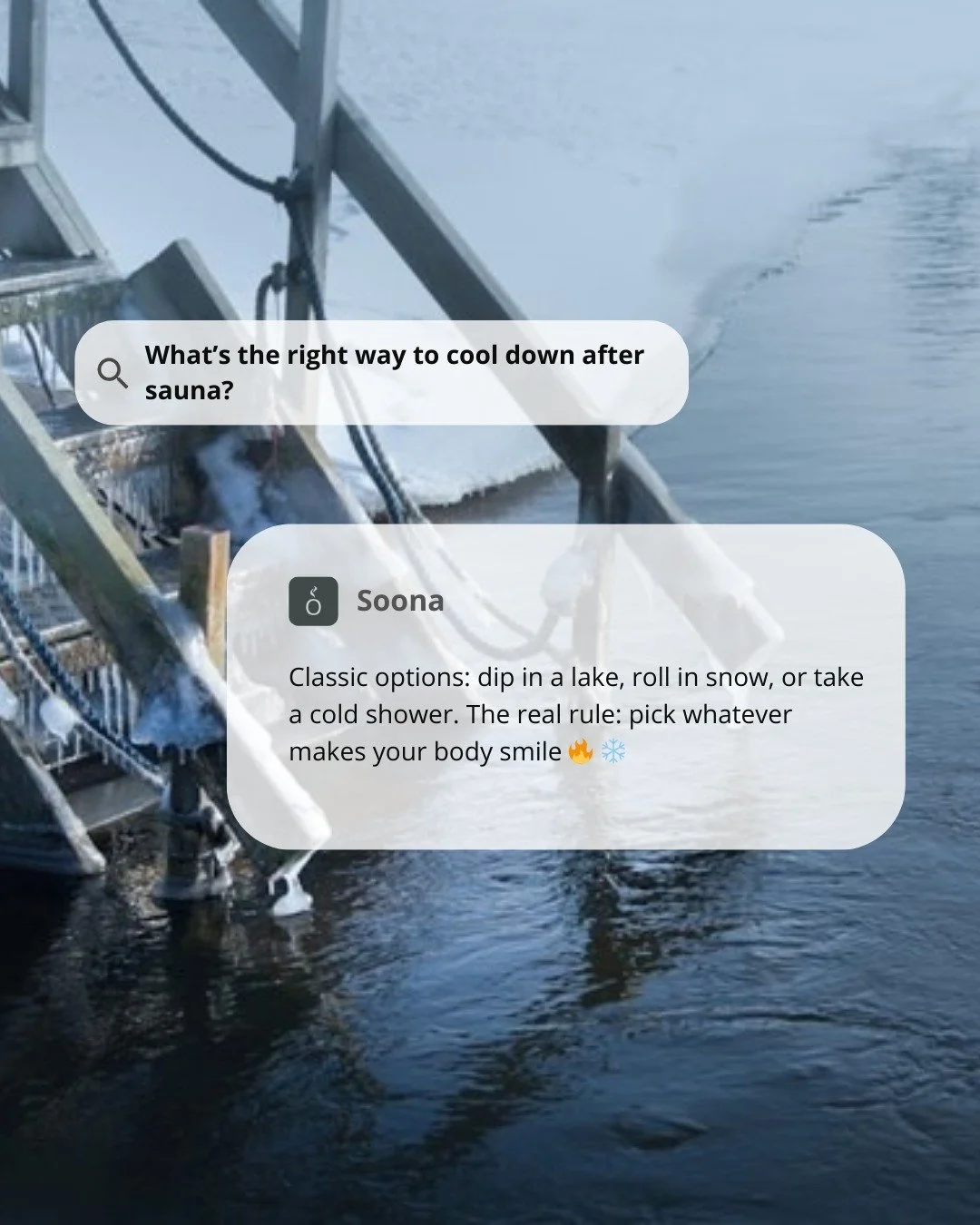 It's beginning to look a lot like... Soona and avanto season!❄

From the warmth of Soona to the calm of cold water - the Nordic wellness routine at its finest🥰