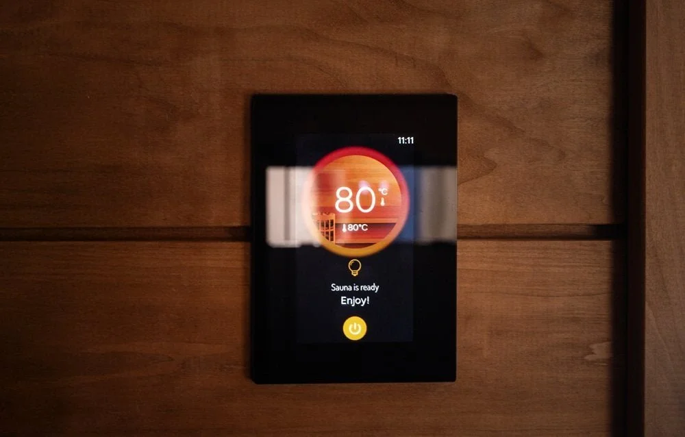 Saunan yksityiskohdat, lämpökäsitelty haapapaneeli