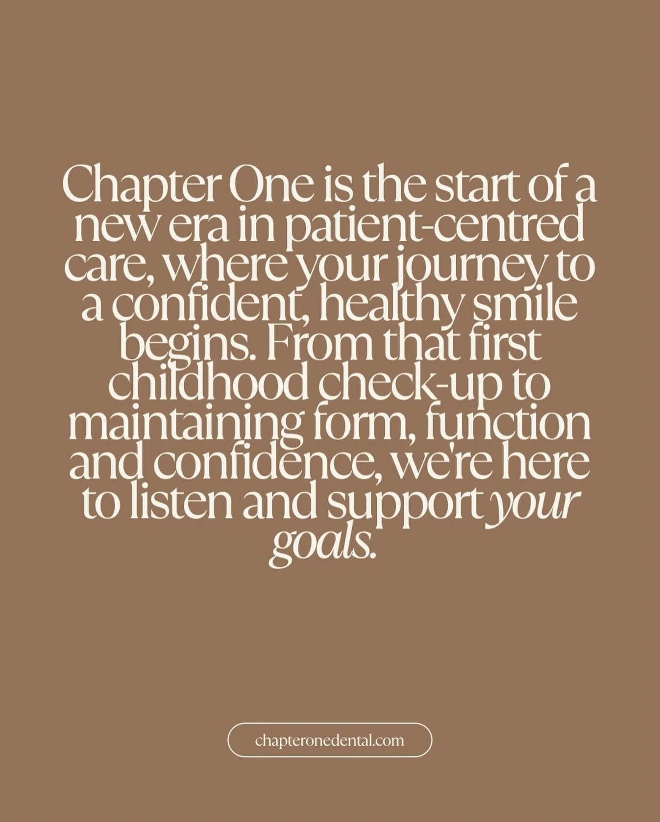 🤎At Chapter One, we believe every smile has a story &mdash; and we&rsquo;d love to be the place yours begins. Whether you&rsquo;re popping in for a check‑up, cheering on your child&rsquo;s first visit, or looking for a dental home that feels friendl