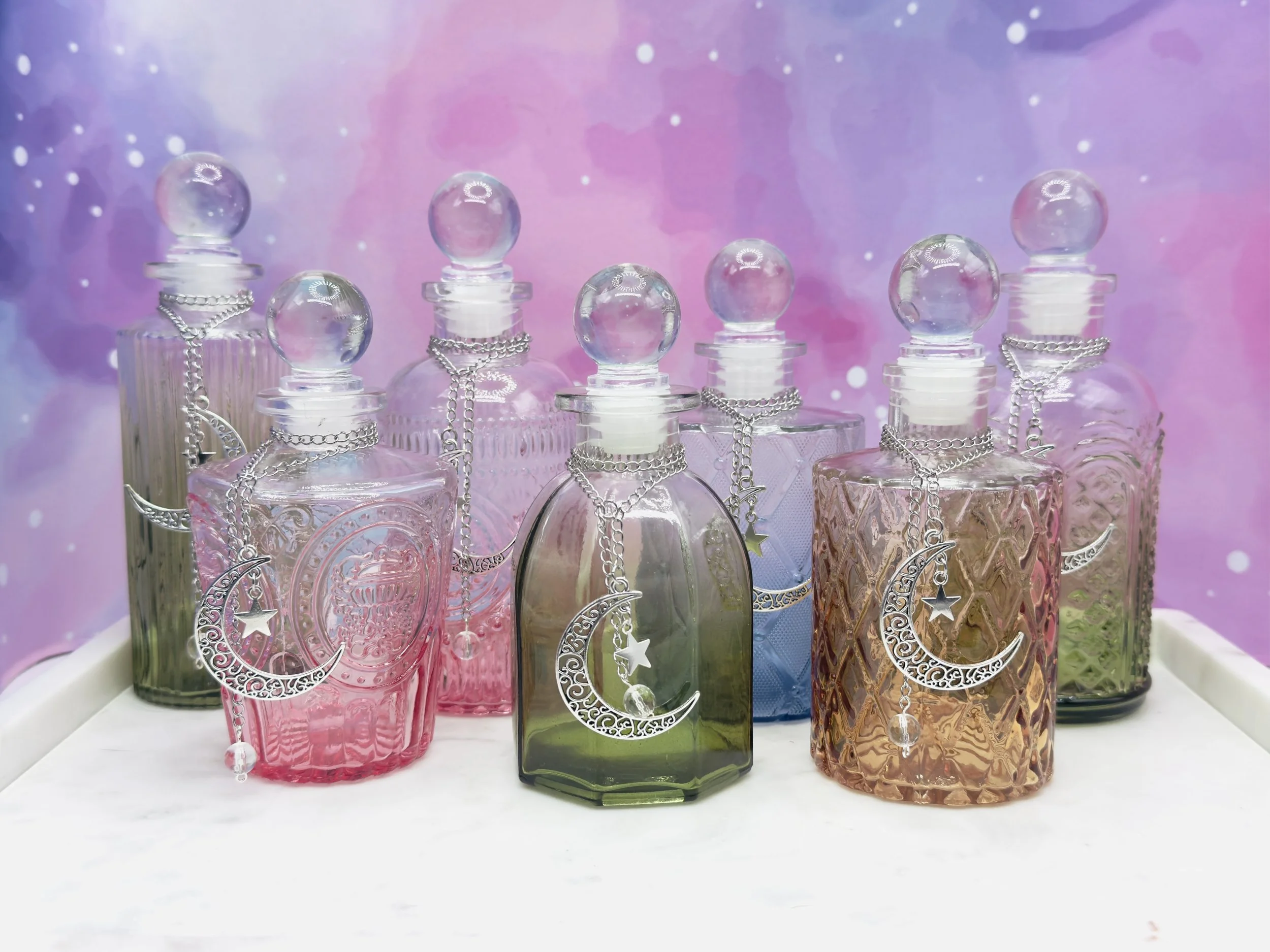 Color Glass Moon Water Decanter Ritual Kit