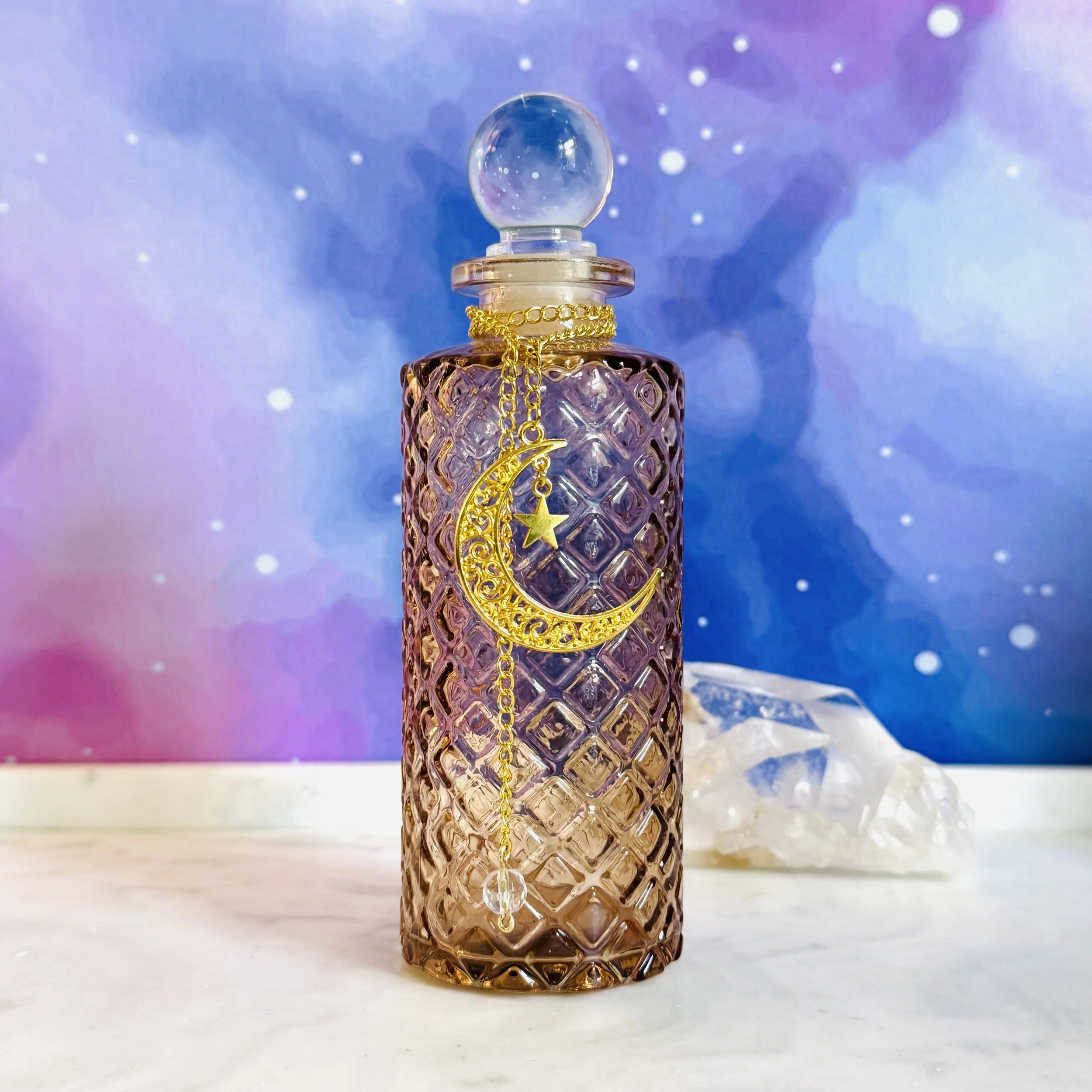 Amber Glass Moon Water Decanter Ritual Kit