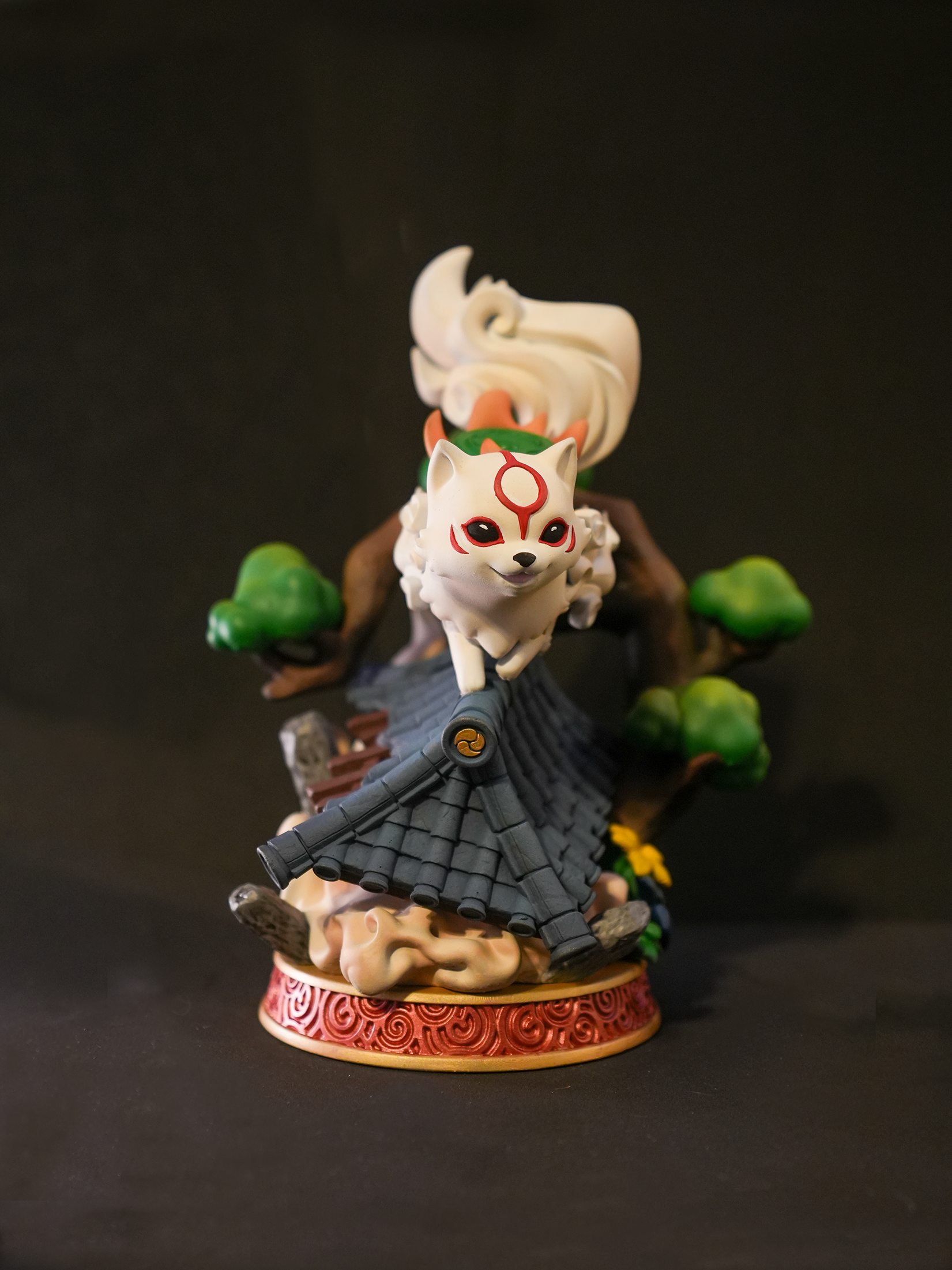 Chibi Amaterasu Statue - Okami Fan Art (Hand Painted)