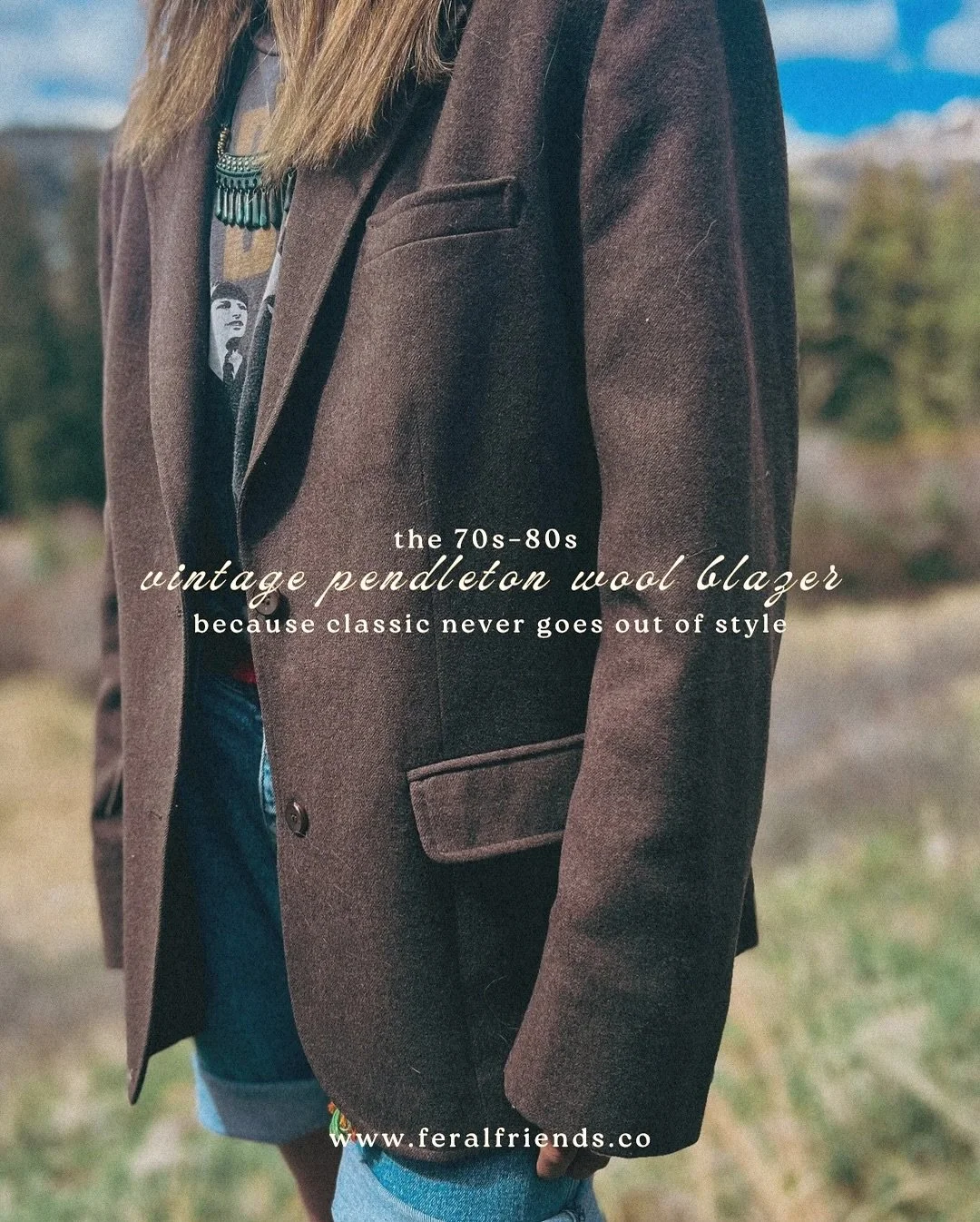 Some pieces just speak for themselves &mdash; this @pendletonwm wool blazer tells a story of timeless craftsmanship and western roots.

Now available online 🤎

Shop the full collection through the link in bio.

#feralfriendsco #pendletonwool #vintag