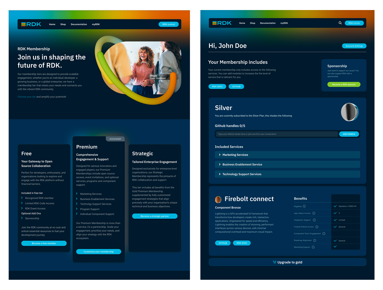 Membership pages in the new brand style